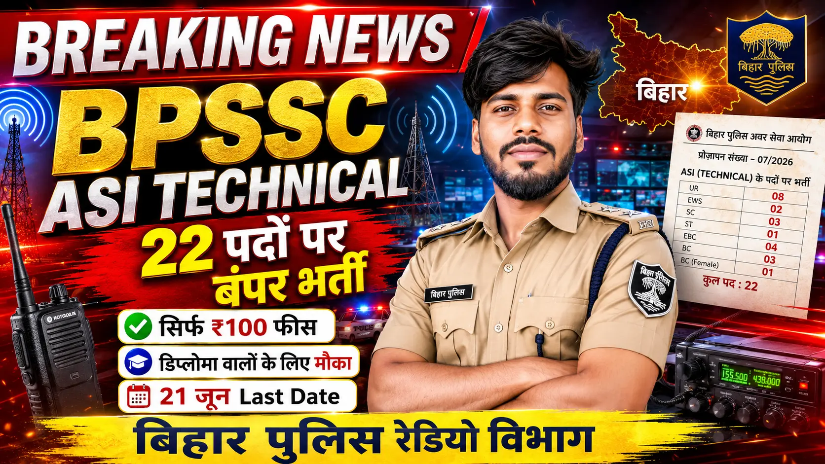 BPSSC Bihar Police Radio ASI Technical Bharti 2026 – Apply Online