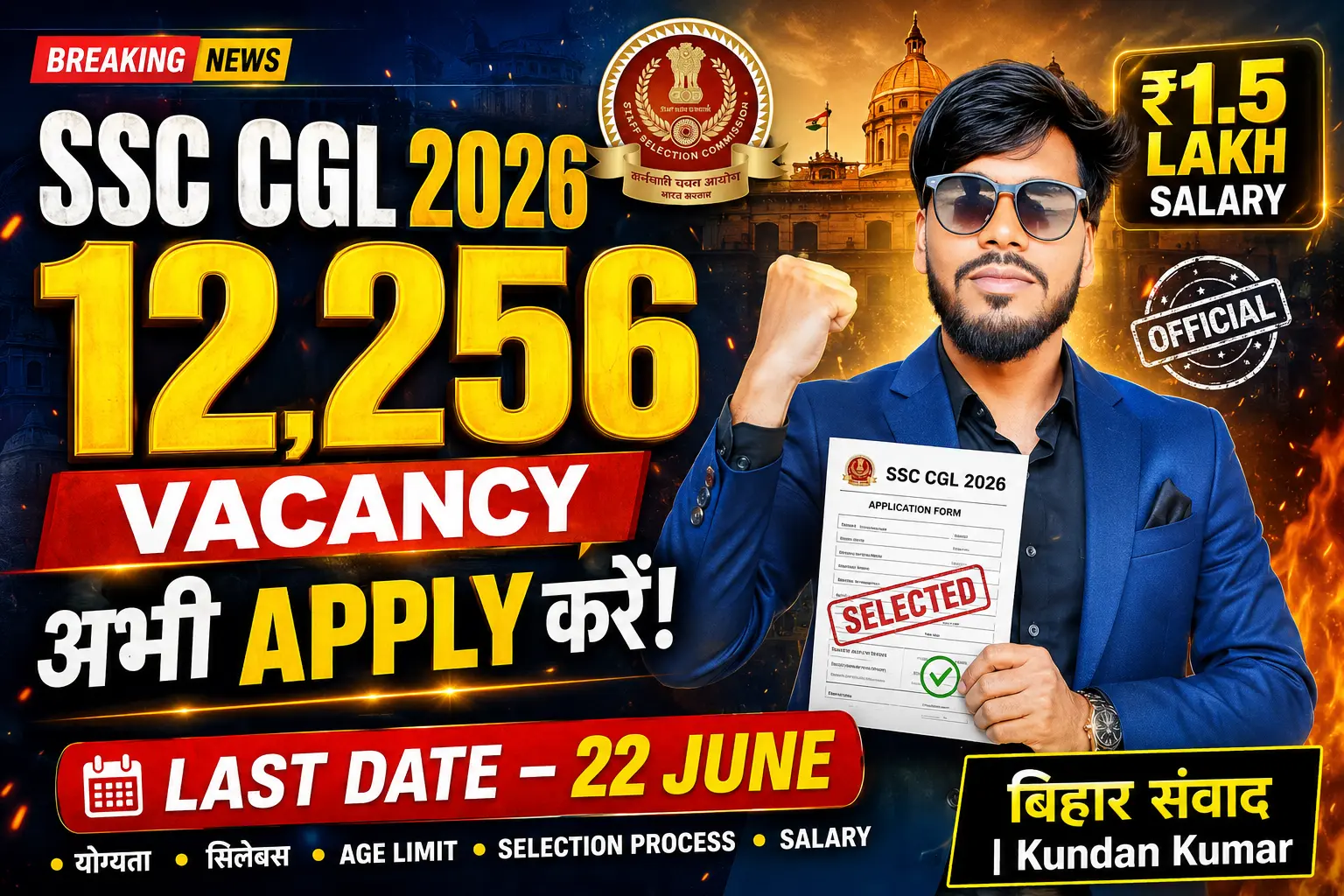 SSC CGL 2026 Notification – 12256 Vacancies